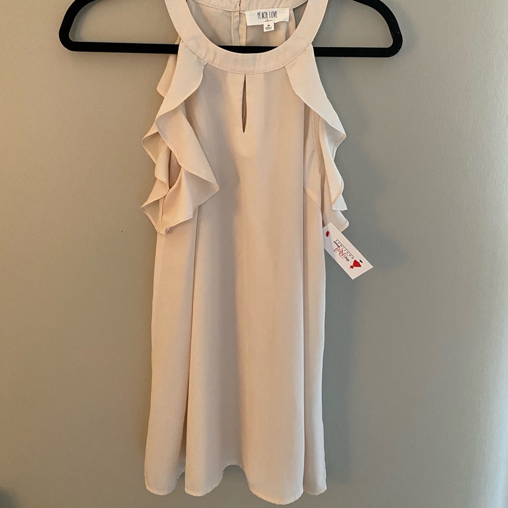 Taupe sleeveless blouse